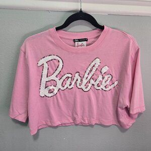 Zara x BARBIE™ MATTEL CROP T-SHIRT PINK M NWOT